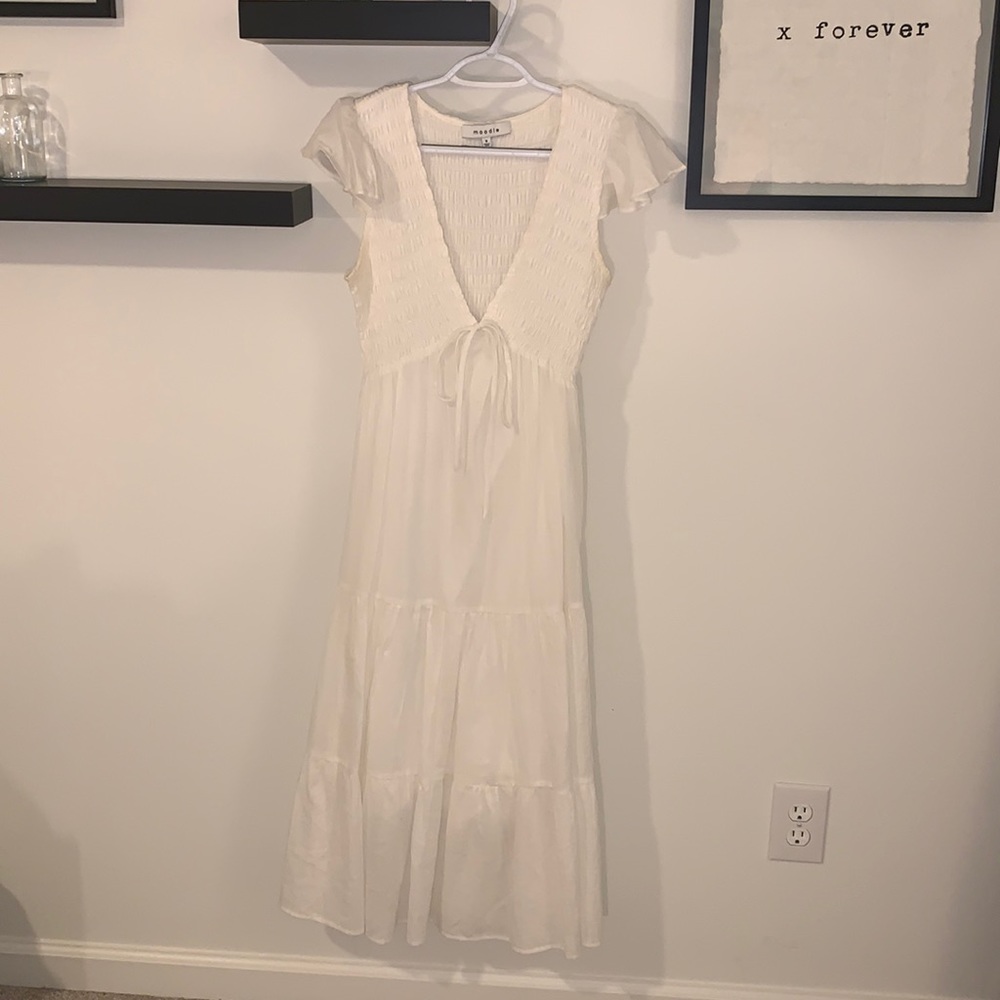 Small White Moodie Midi Dress - Perfect for Bridal Showers
